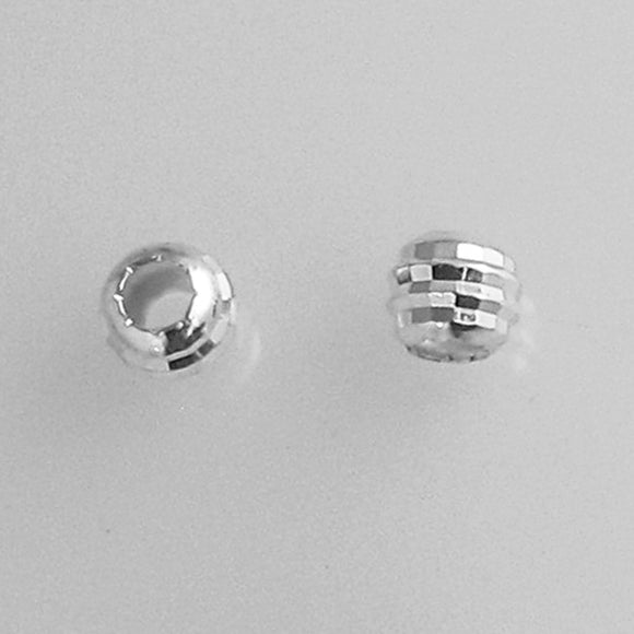 Sterling sil 3mm faceted 1.4mm hole 10pc