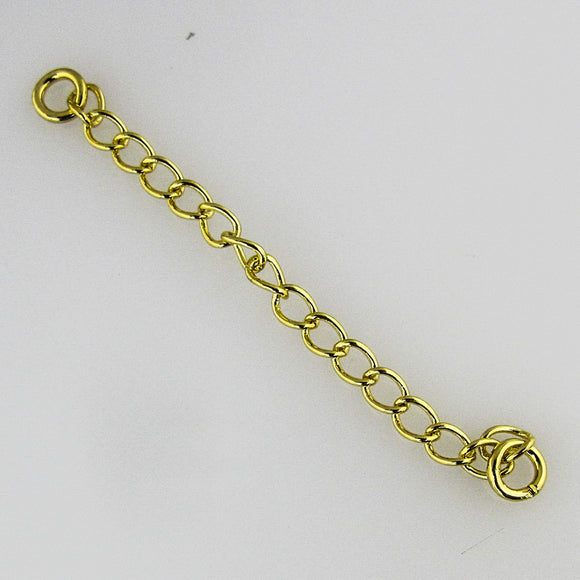 Metal 60mm long safety chain NF Gld 10pc