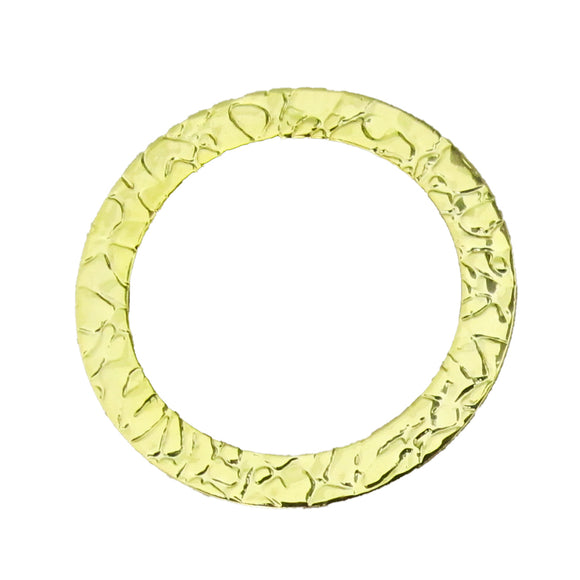 Metal  25mm hammered ring NF Gold 4pcs