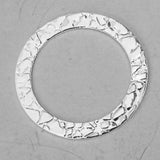 Metal  25mm hammered ring NF Silver 4pcs