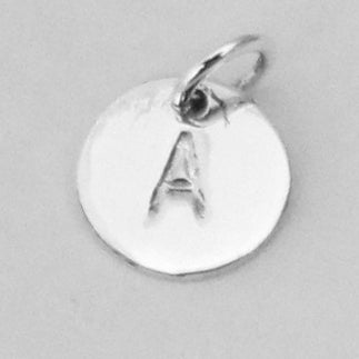 Sterling Sil 8mm Letter Charm A 1pcs