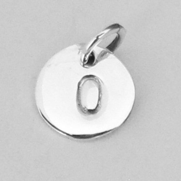 Sterling Sil 8mm Letter Charm O 1pcs
