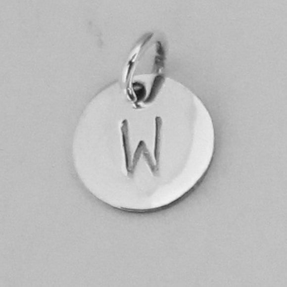 Sterling Sil 8mm Letter Charm W 1pcs