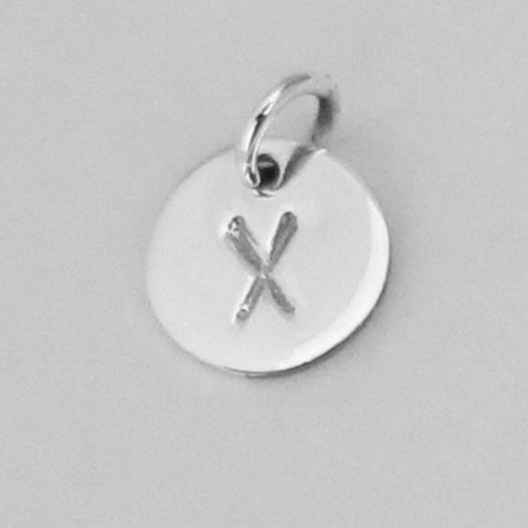 Sterling Sil 8mm Letter Charm X 1pcs