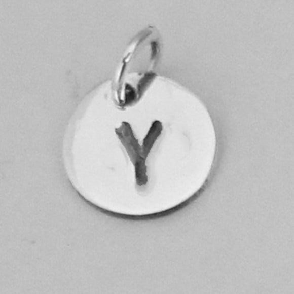 Sterling Sil 8mm Letter Charm Y 1pcs