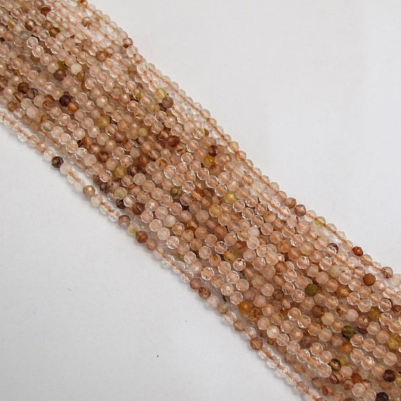 Semi prec 3mm facet nat chalcedony 120p