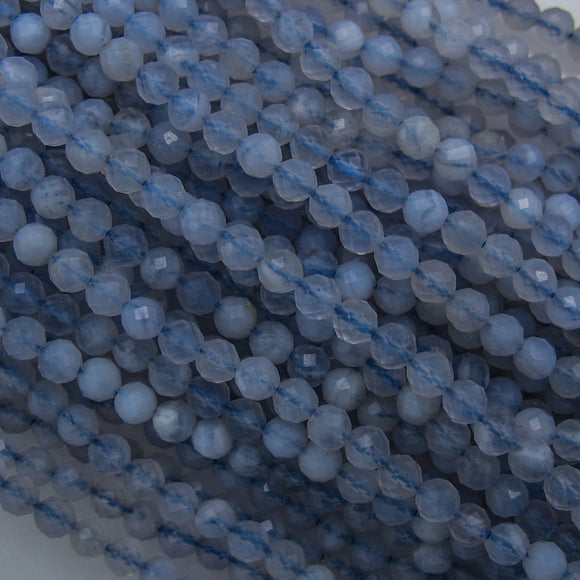 Semi Prec 3.5mm rnd fact Chalcedony 115p