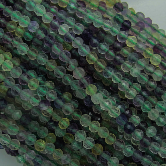 Semi Prec 3mm rnd facet Fluorite 150 pcs