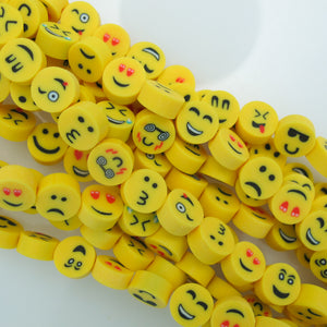 Clay 10mm Emojis yellow 39pcs