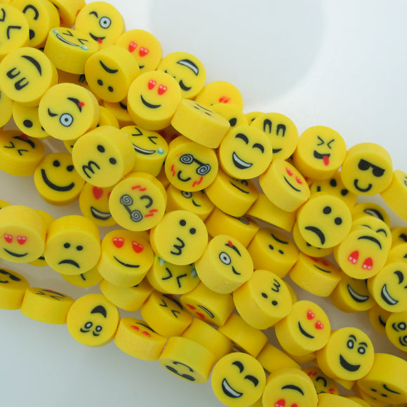 Clay 10mm Emojis yellow 39pcs