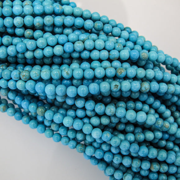 Semi Prec 4mm rnd Howlite light blue 92p.
