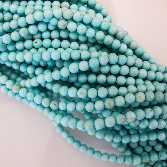 Semi Prec 4mm rnd howlite baby blue 89pc.