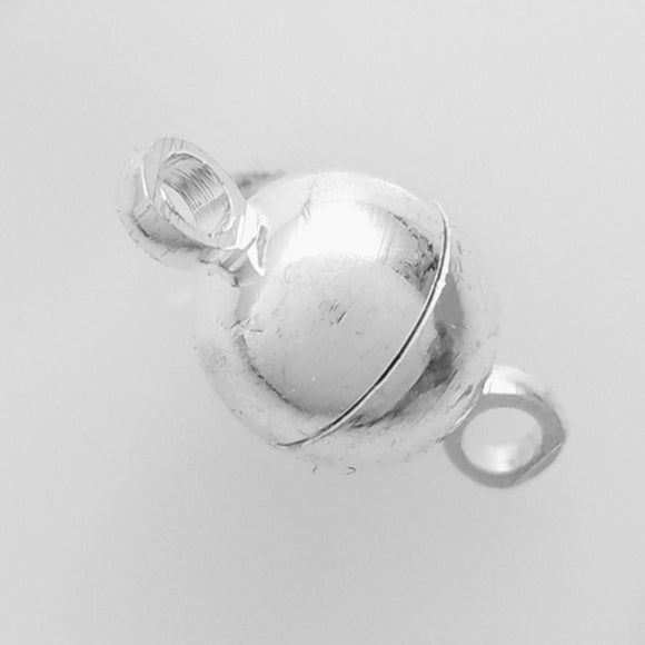 metal 6mm rnd magnetic clasp NF sil 2pcs