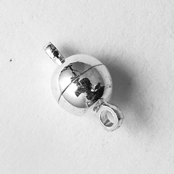 metal 6mm rnd magnetic clasp NF sil 5pcs