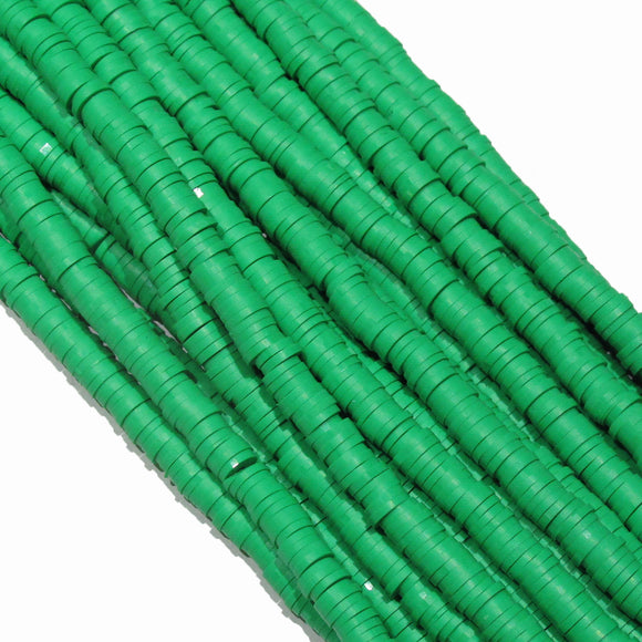 Clay 6mm heishi jungle green 40cm