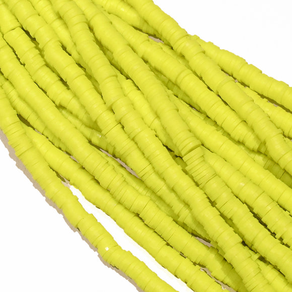 Clay 6mm heishi neon yellow 40 cm