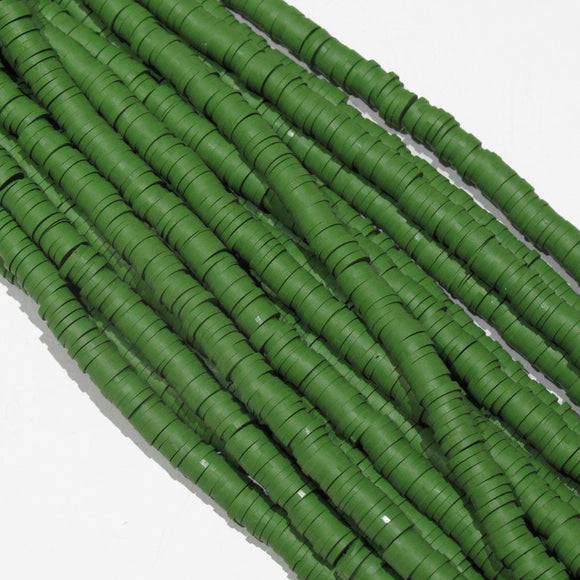 Clay 6mm heishi acid hunter green 40 cm