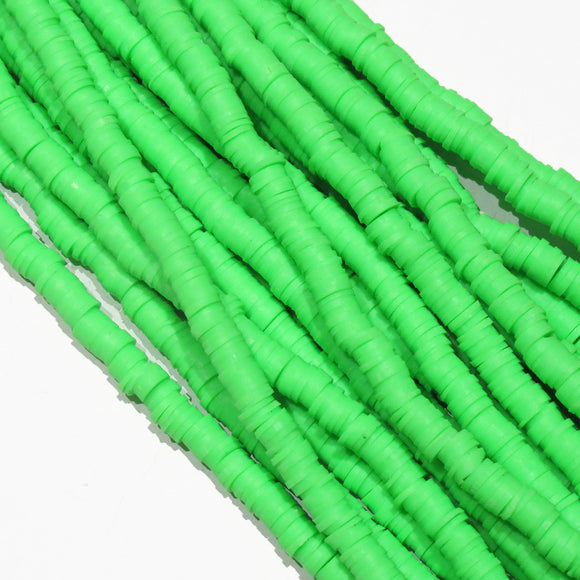 Clay 6mm heishi acid vivid lime 40 cm