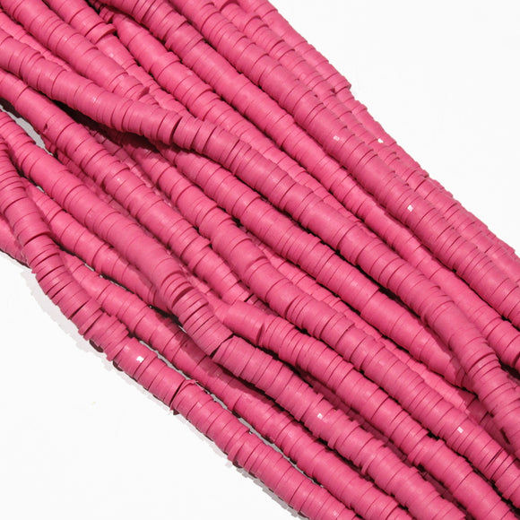 Clay 6mm heishi rouge pink 40 cm