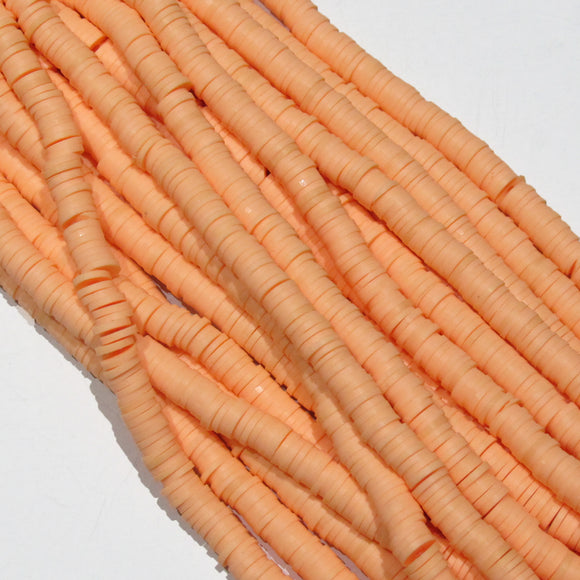 Clay 6mm heishi pastel peach 40 cm