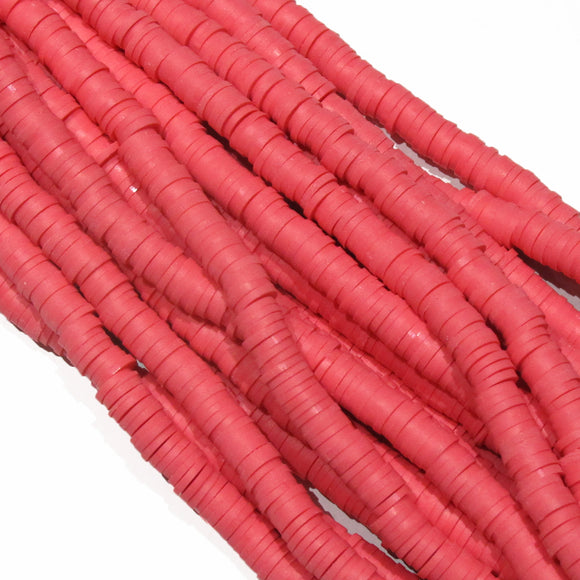 Clay 6mm heishi red coral 40 cm