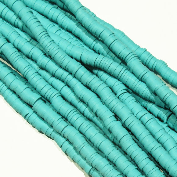 Clay 6mm heishi light teal 40 cm