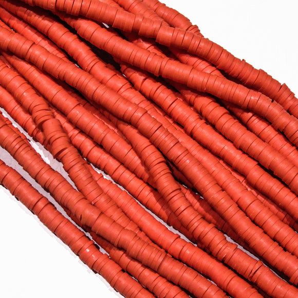 Clay 6mm heishi dark coral 40 cm