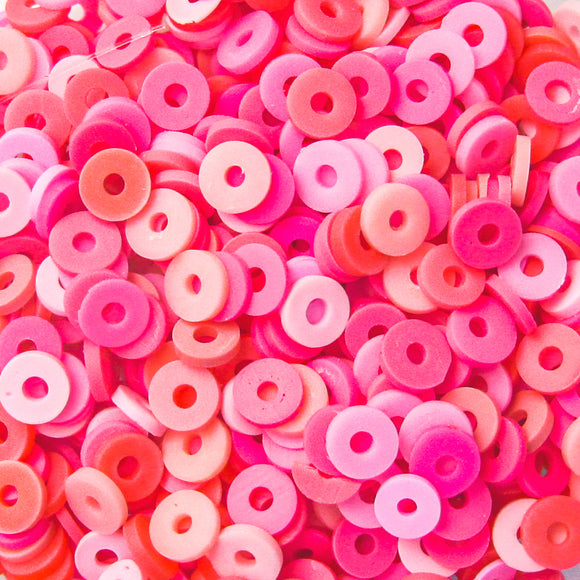 Clay 6mm heishi pink mix (300+p) 25g