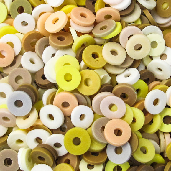 Clay 6mm heishi natural mix (300+p) 25g