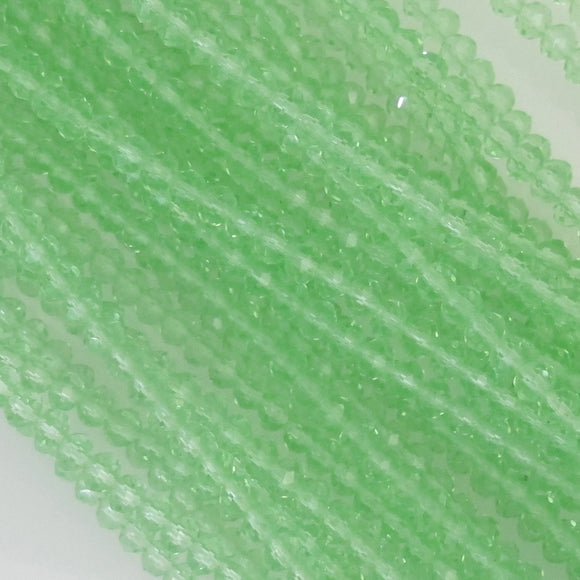 CG 3x4mm faceted rondel trans mint 120pc