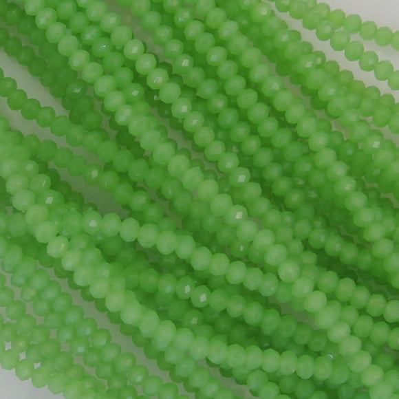 CG 3x4mm faceted rondel milky mint 120p