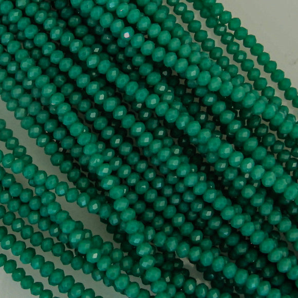 CG 3x4mm faceted rondel teal 120p