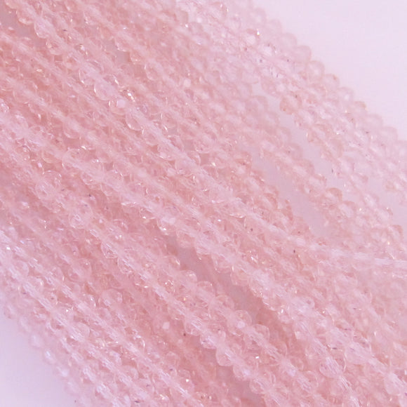 CG 3x4mm faceted rondel trans pink 120p