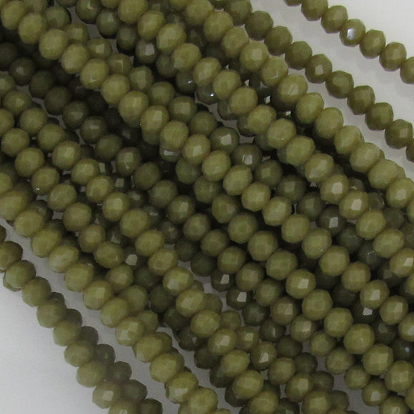 CG 3x4mm faceted rondel khaki 120p