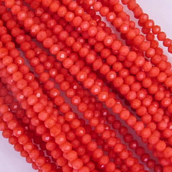 CG 3x4mm faceted rondel coral 120p