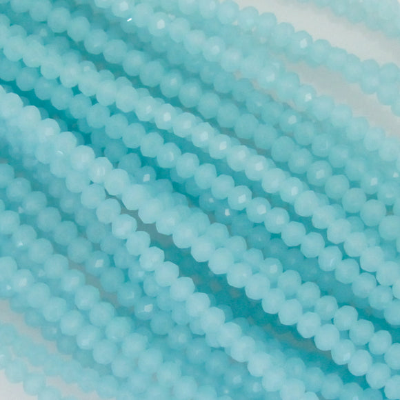 CG 3x4mm faceted rondel milky blue 120p