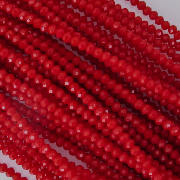 CG 3x4mm faceted rondel light red 120p