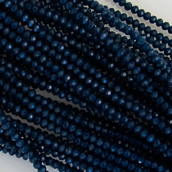 CG 3x4mm faceted rondel navy 120p