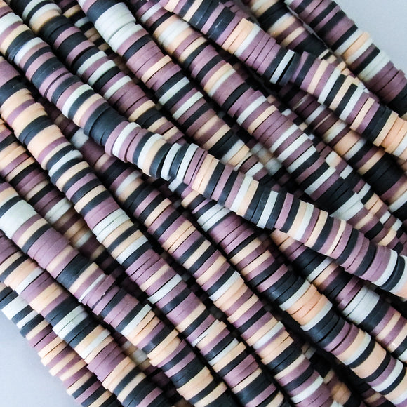 Clay 6mm heishi acid mixed naturals 40cm