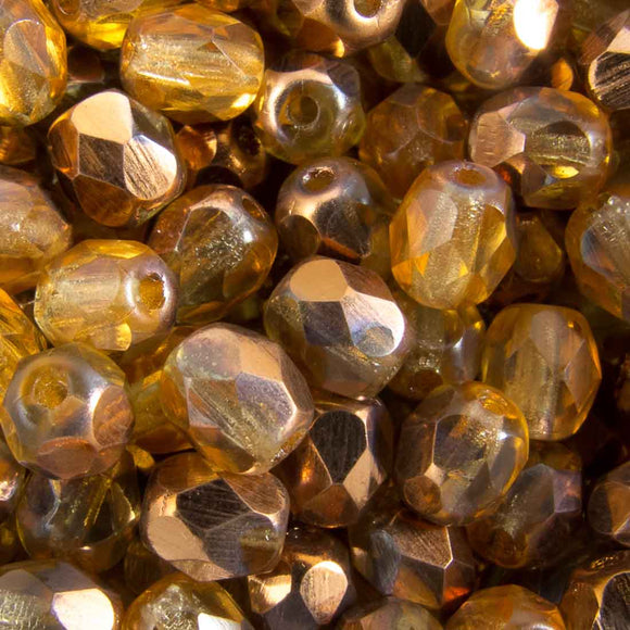 cz 4mm rd fact trns amber/copper AP 50p