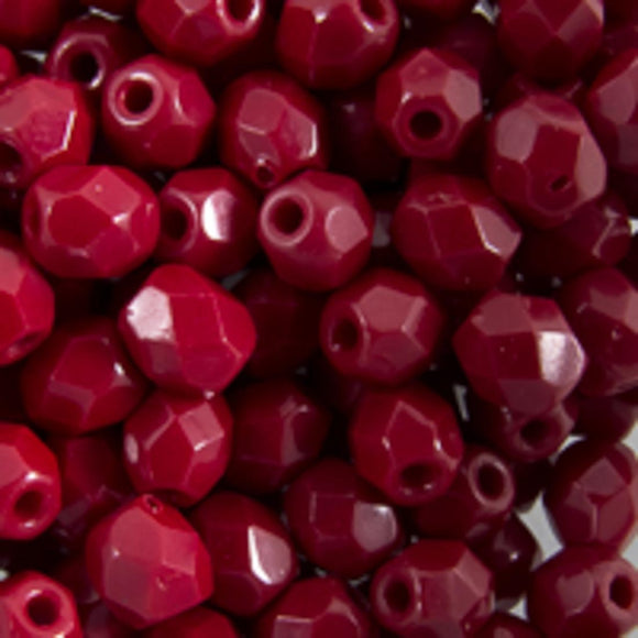 cz 4mm rd facet opaq drk garnet 50pc