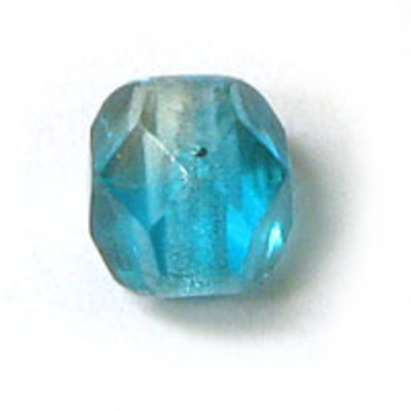 Cz 4mm rnd facet trns teal/clear 50pcs