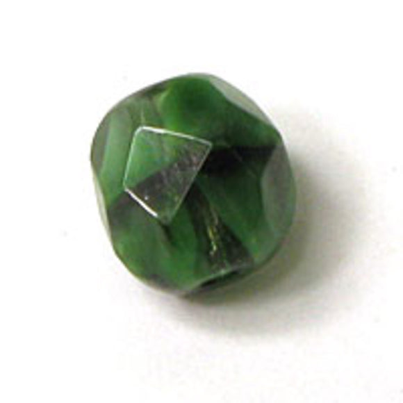 Cz 6mm rd facet 2tone dark moss 25pcs