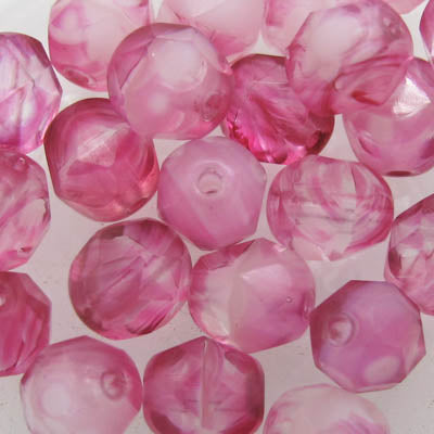 cz 6mm rd facet 3tone rose/clear 25pcs