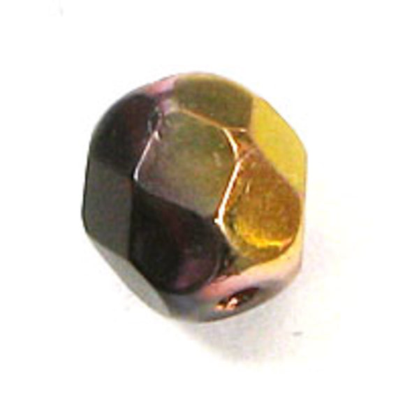 cz 6mm rd fact trns garnet/gold AB 25pc