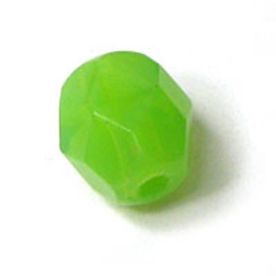 Cz 6mm rnd facet milky lime 25pcs