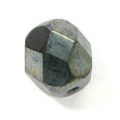 Cz 6mm rd facet opaq hematite 25pcs