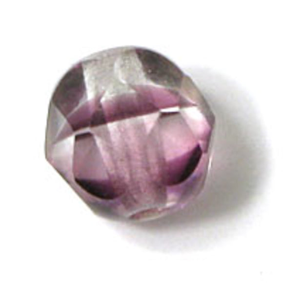 cz 6mm rnd facet 2toned clear/amy 25pcs