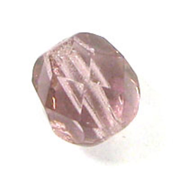 Cz 6mm rd facet trns amethyst 25pcs