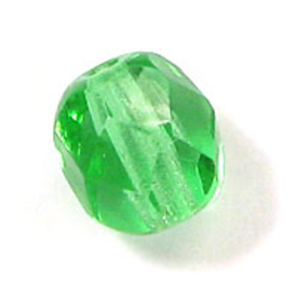 cz 6mm rnd facet trns emerald 25pcs